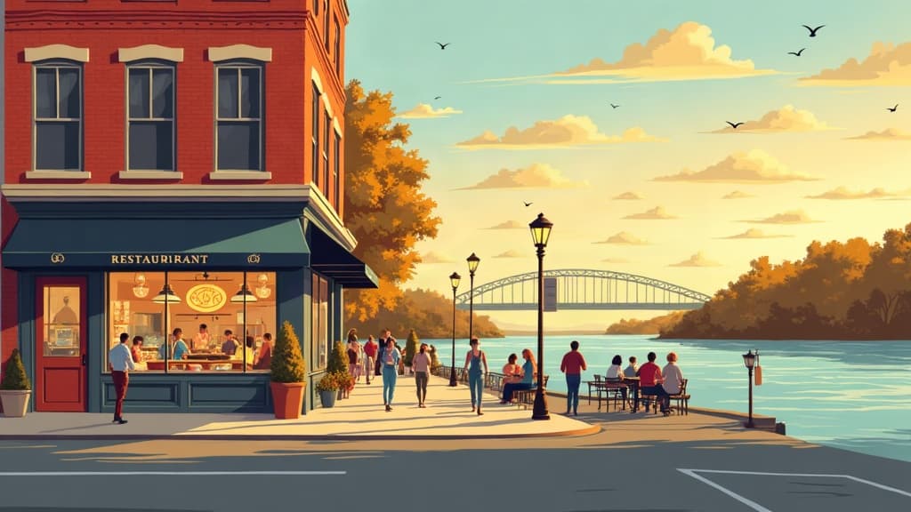 Editorial illustration: Date Night Restaurants in Paducah